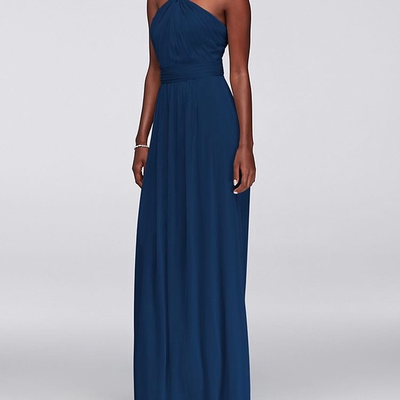 David's Bridal Dresses & Skirts - Y-Neck Long Mesh Dress David's Bridal Dresses & Skirts - Y-Neck Long Mesh Dress